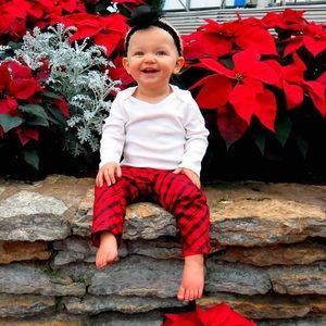 Janie and Jack red and black plaid pants